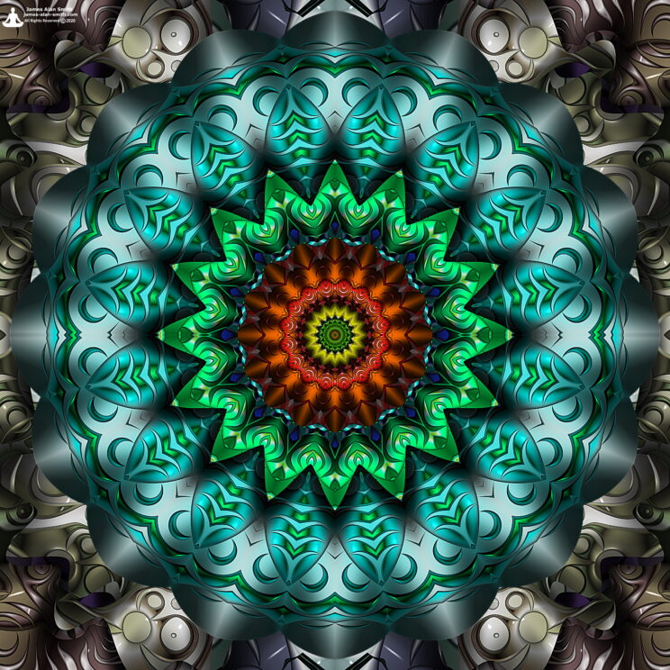 Green Crescent Mandala by James Alan Smith – James Alan Smith